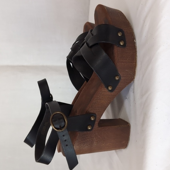 Jessica Carlyle Megan Wood Platform Strappy Heel Size 8 - Picture 5 of 6